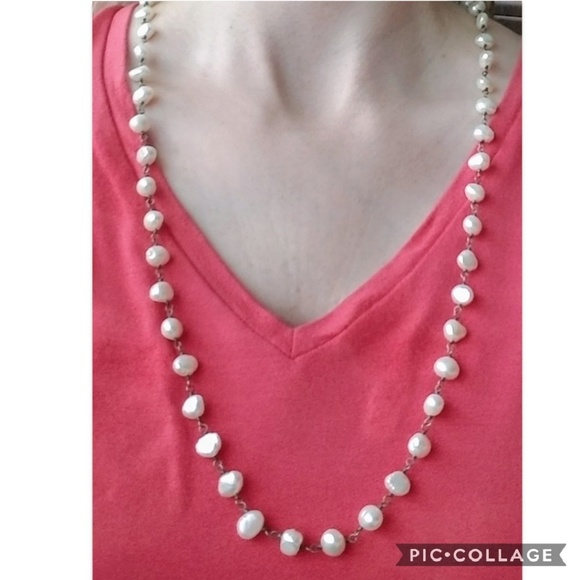 VGUC Silpada freshwater pearl necklace wear long or double STERLING SILVER - Picture 2 of 3